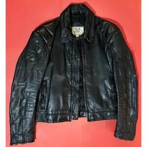 Vintage Tour Lion by Rex Marsee Leather Motorcycle Jacket Size 42